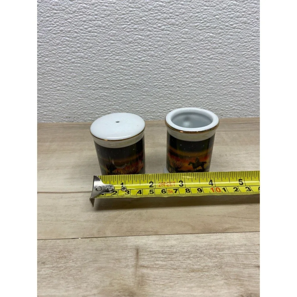 Vintage Arizona Ceramic Salt Shaker And Tooth Pick Holder Travel Souvenir